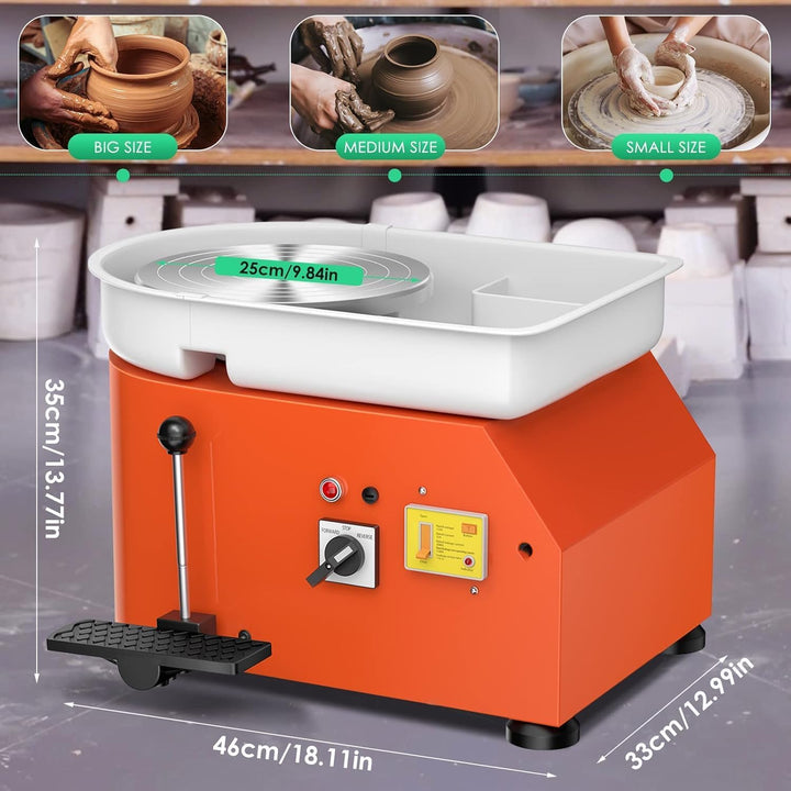 Kotsy Töpferscheibe Maschine 350W,Elektrische Töpferscheibe 25CM Plattenteller,Keramik Clay Maschine