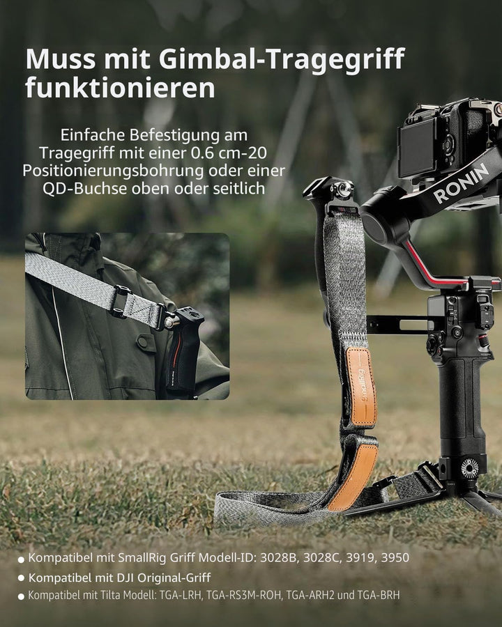SMALLRIG RS3 RS2 Gewichtsreduzierender Schultergurt Shoulder Strap kompatibel mit Sling-Griff für DJ