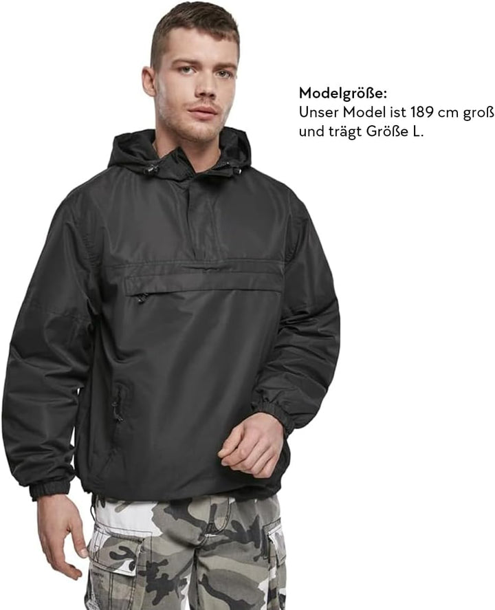 Brandit Windbreaker, Viele Farben, Grössen S bis 5XL S Schwarz, S Schwarz