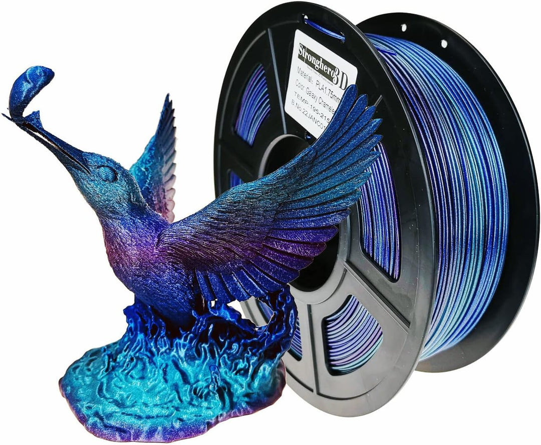 Stronghero3D PLA 3D-Drucker-Filament, 1,75 mm, Vertigo Galaxy Rainbow, mehrfarbig, Genauigkeit +/- 0