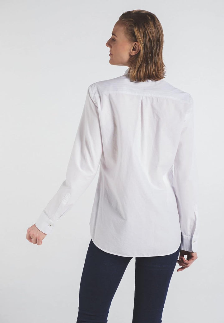 eterna Modern Fit Langarm Bluse Hemdkragen Patch weiss 34 Weiss, 34 Weiss