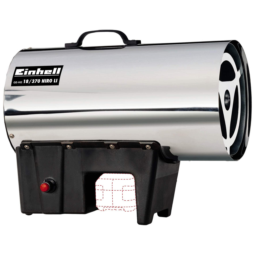 Einhell Akku-Heissluftgenerator GE-HG 18/370 Niro Li-Solo Power X-Change (Lithium-Ionen, 37 kW, rost