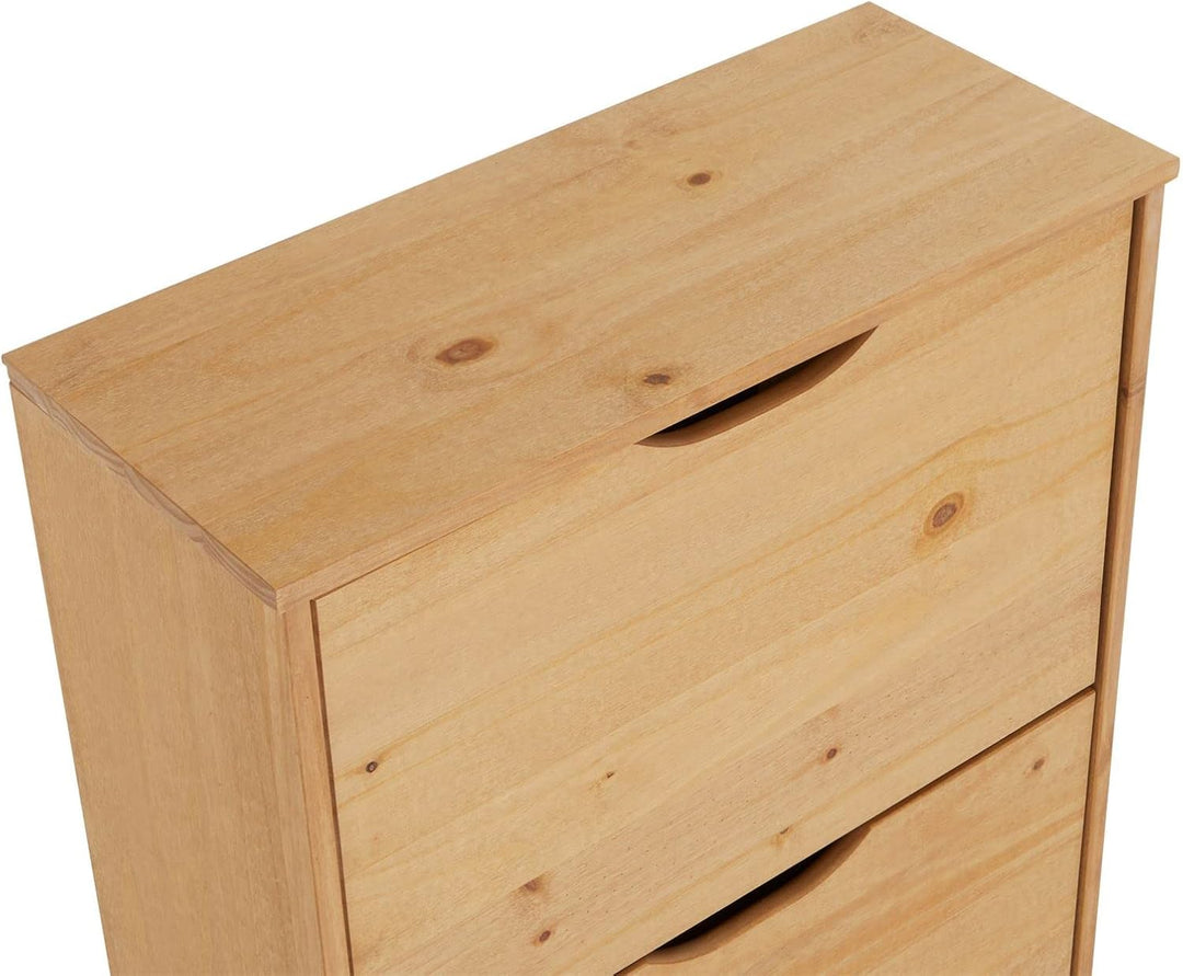 IDIMEX Schuhschrank Basil, schöner Schuhkipper mit 3 Klappen, praktische Schuhkommode aus Kiefer in