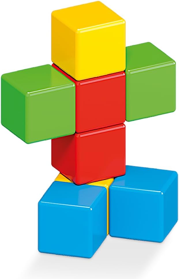 Geomag 147, Magicube Free Building Full Color - 8 Magnetwürfel für Konstruktionen, Baukasten Lernspi