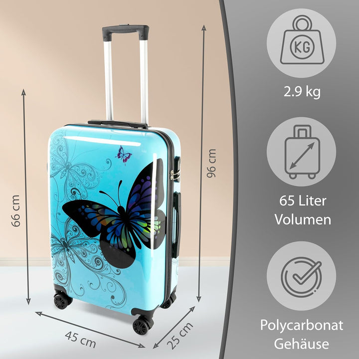 Xonic Design Reisekoffer - Hartschalen-Koffer mit 360° Leichtlauf-Rollen - hochwertiger Trolley mit