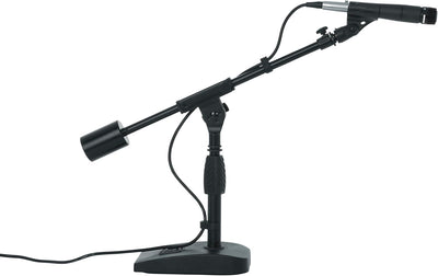 Gator Frameworks Short Weighted Base Microphone Stand with Telescopic Boom Arm and 2.5 Lbs Counter W