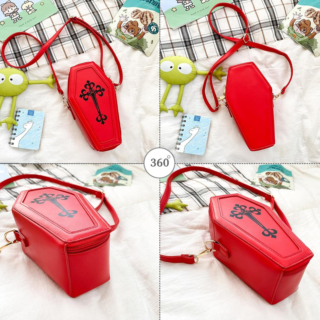 PORRASSO Gothic Sarg Umhängetasche Damen Schultertasche Crossbody Bag Messenger-Tasche für Halloween