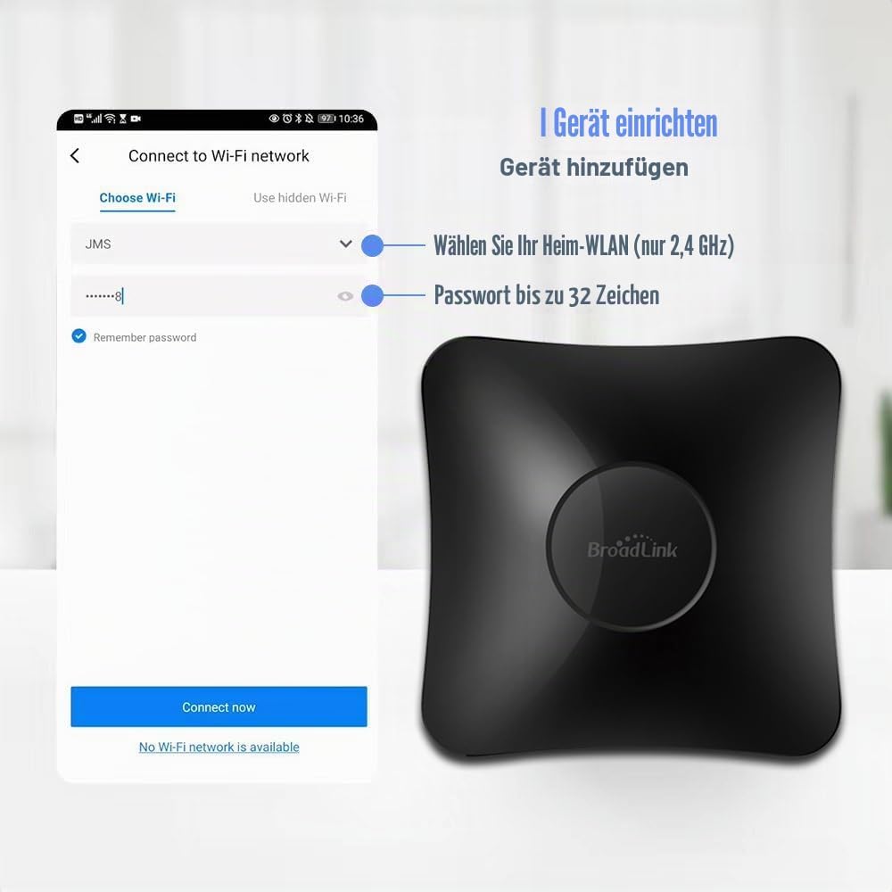 BroadLink - RM4 Pro, IR und HF Universal-Fernbedienung, All-in-One Hub, Code-Lernfunktion, WLAN, für