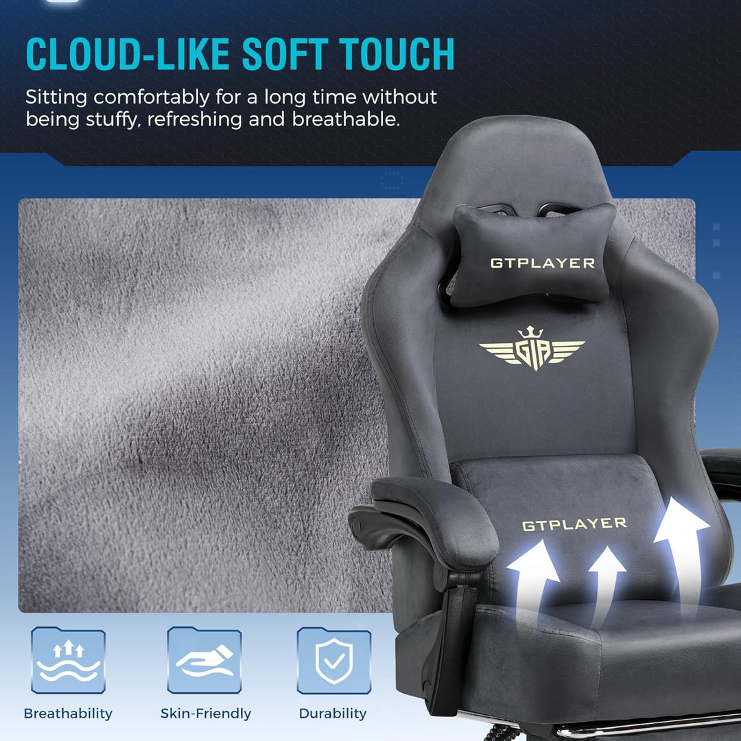 GTPLAYER Gaming Stuhl, Atmungsaktiver Bürostuhl, bürostuhl ergonomisch, Hochwertiger - Stoff, Ergono
