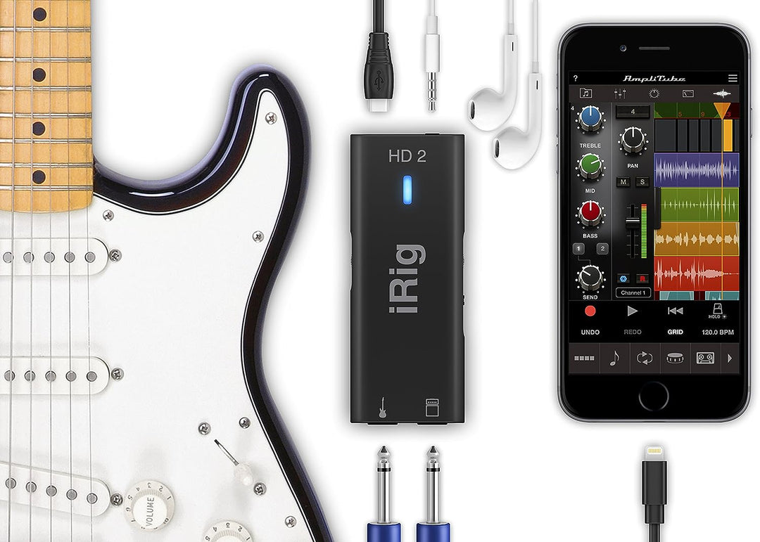 IK Multimedia iRig HD 2 - Schnittstelle für Gitarre, 96 kHz mit 24-Bit-A / D-Umwandlung, überragende