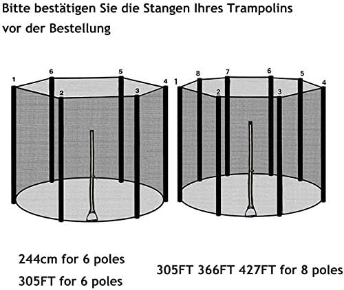 XIUWOUG Sicherheitsnetz Ersatznetz für Trampolin Ø 244 305 366 427 cm, Gartentrampolin Ersatznetz fü
