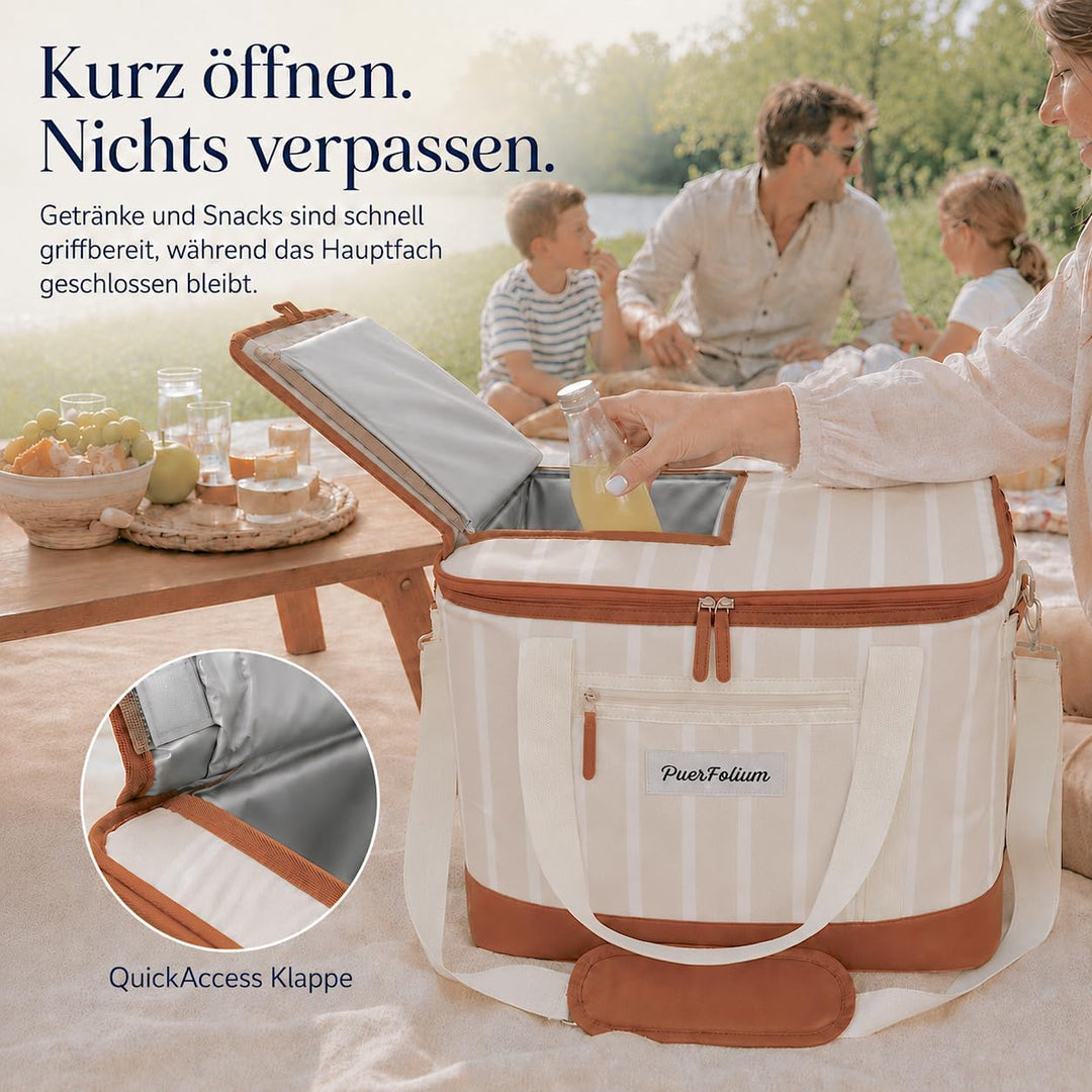 Kühltasche Gross 45 L Faltbar Wasserdicht Kühlbox Cooler Bag für Picknick Strand Camping Auto Einkau