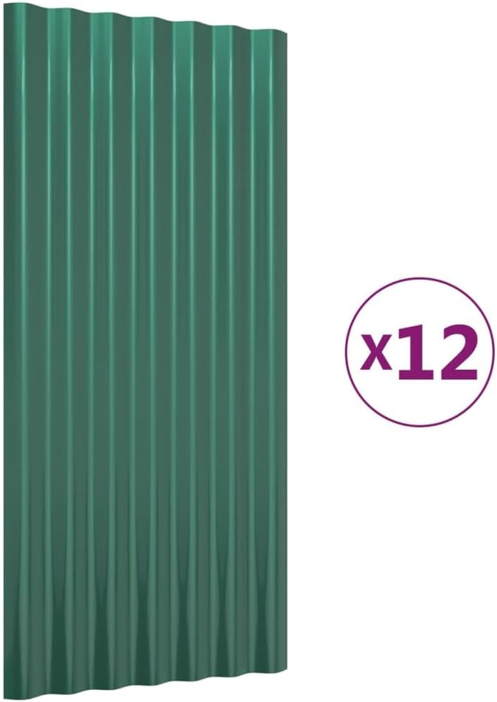 ACAGALA Dachpaneele Wellplatte aus Metall 80 x 36 cm | 12 STK. verzinkte Stahlbleche Wandplatte Meta