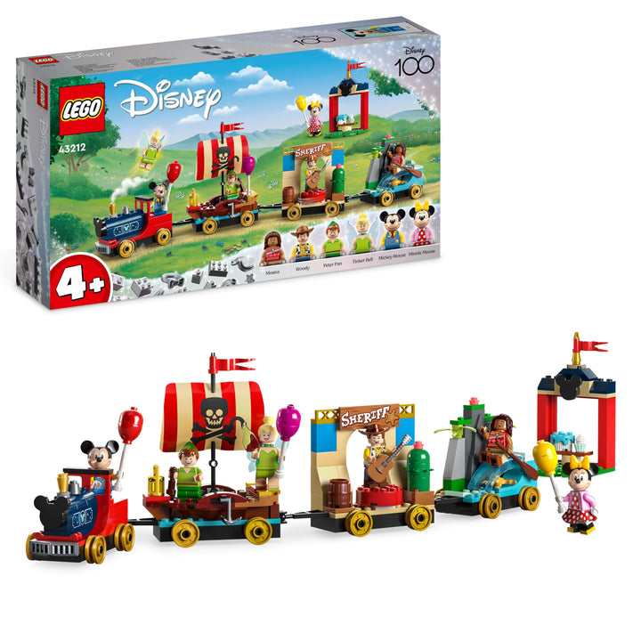 LEGO 43212 Disney: Disney Geburtstagszug Set mit Moana, Woody, Peter Pan und Tinker Bell Zug-Spielze