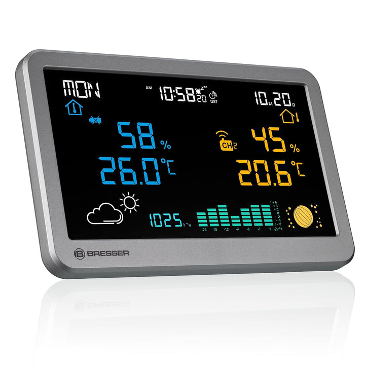 Bresser Funk-Wetterstation MeteoTemp TBH mit Temperatur- und Luftfeuchtigkeitsanzeige, Luftdruckhist