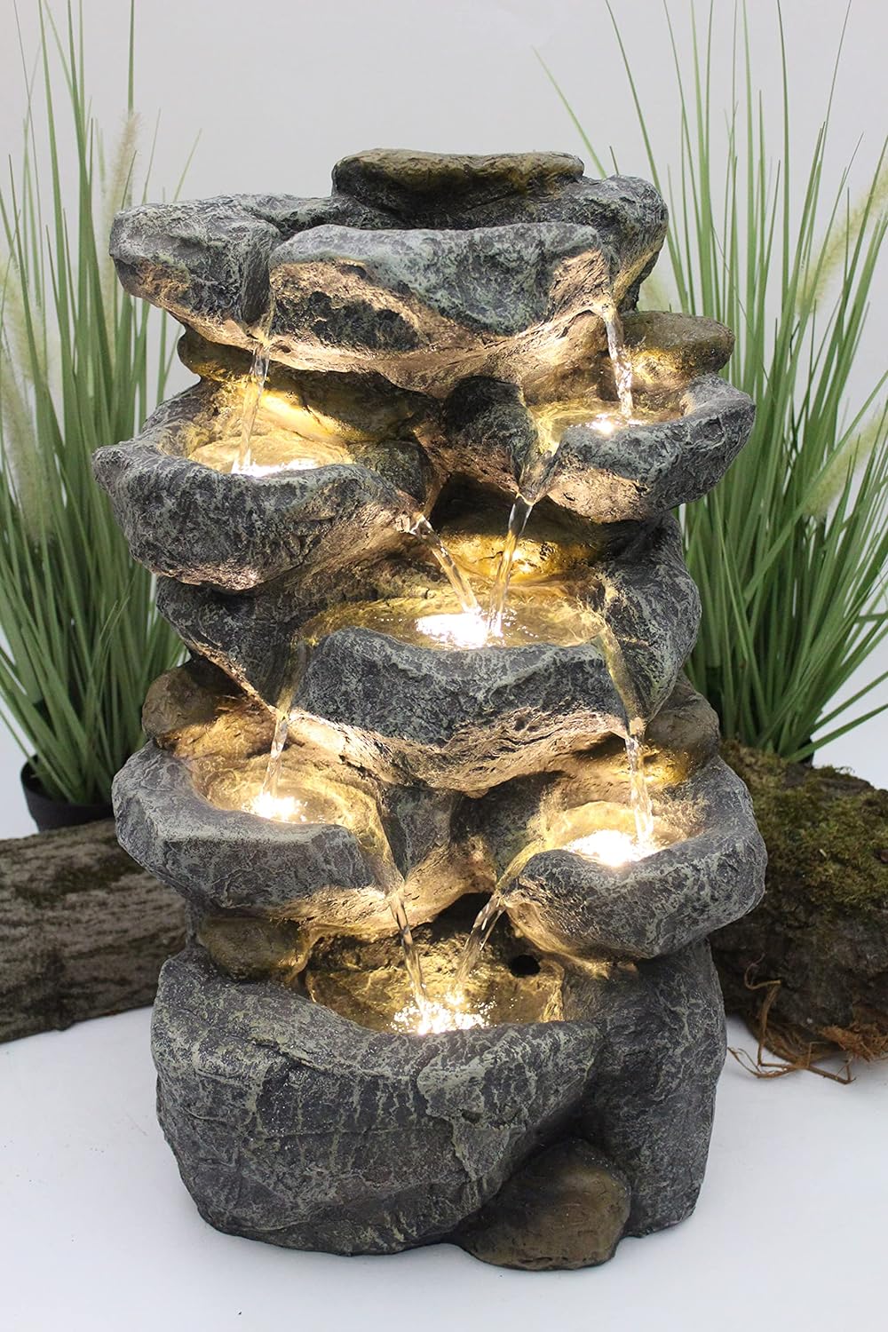 Arnusa Springbrunnen Victoria mit LED Beleuchtung Zimmerbrunnen IN und Outdoor Gartenbrunnen Wassers