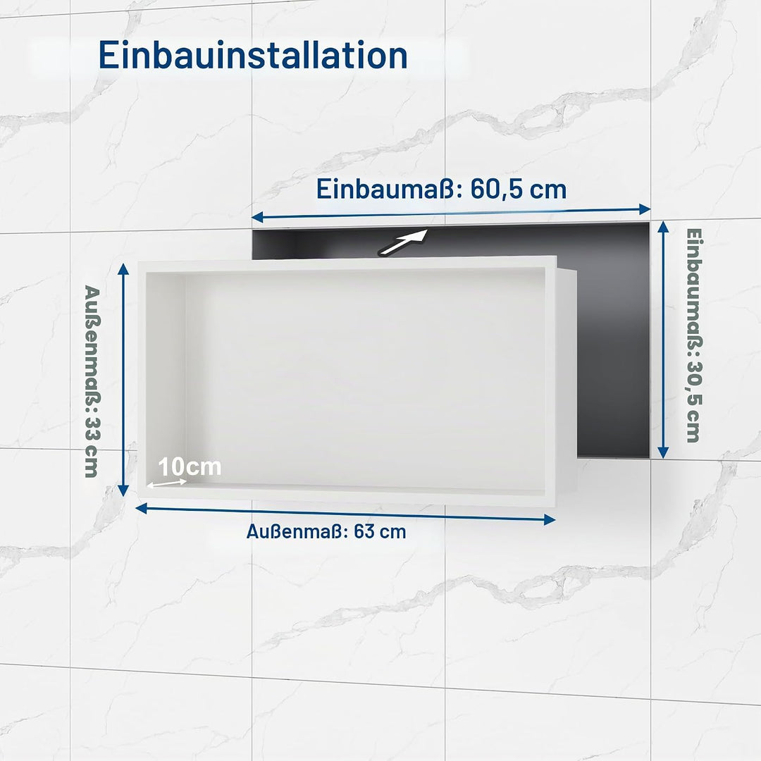 Neodrain Wandnische Dusche Edelstahl Eingebettete Duschnische Einzelregal Lagerung für Badezimmer 60