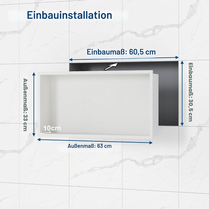 Neodrain Wandnische Dusche Edelstahl Eingebettete Duschnische Einzelregal Lagerung für Badezimmer 60