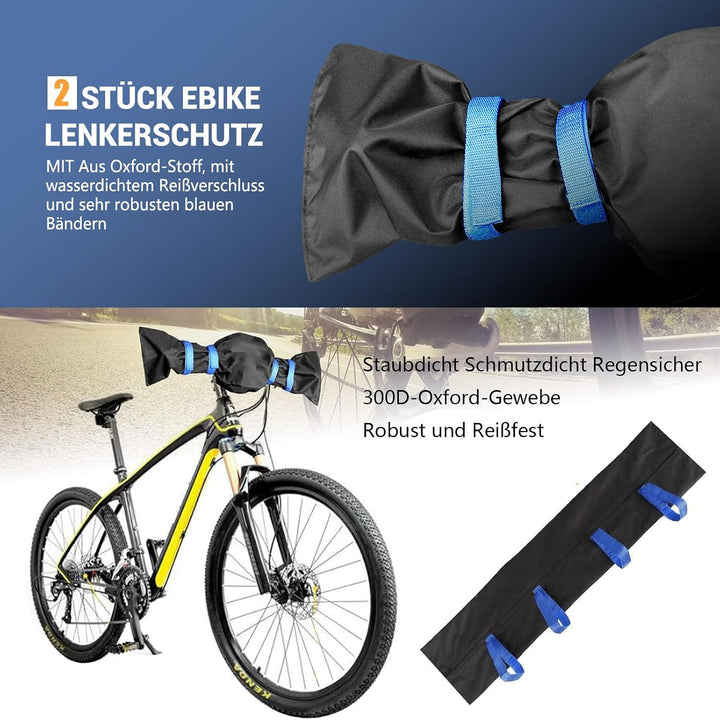 2 Stück Ebike Lenkerschutzhülle Transportschutz Schutz vor Nässe Staub und Schmutz Regenschutz Fahrr