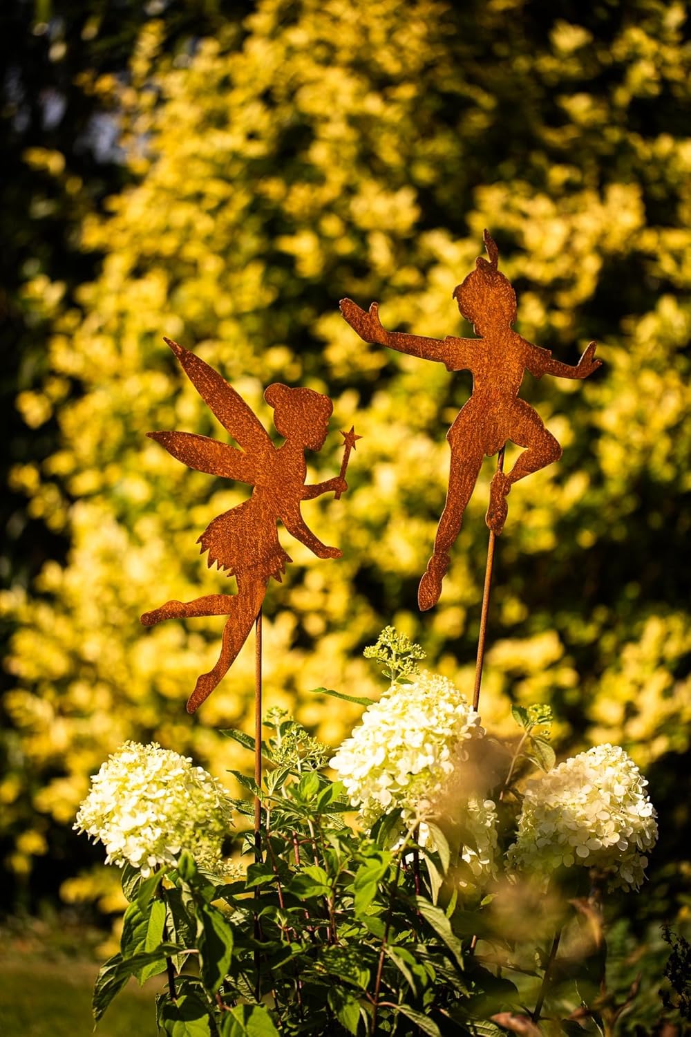Gartenstecker wie Tinkerbell Metall Rost Gartendeko Edelrost rostiger Beetstecker 60cm (Tinkerbell +