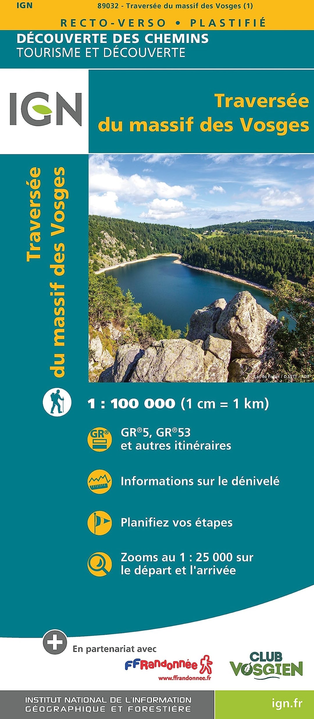 La Traversee des Vosges: 1:100000 (TOP ITINERANCE, Band 89032), Karte