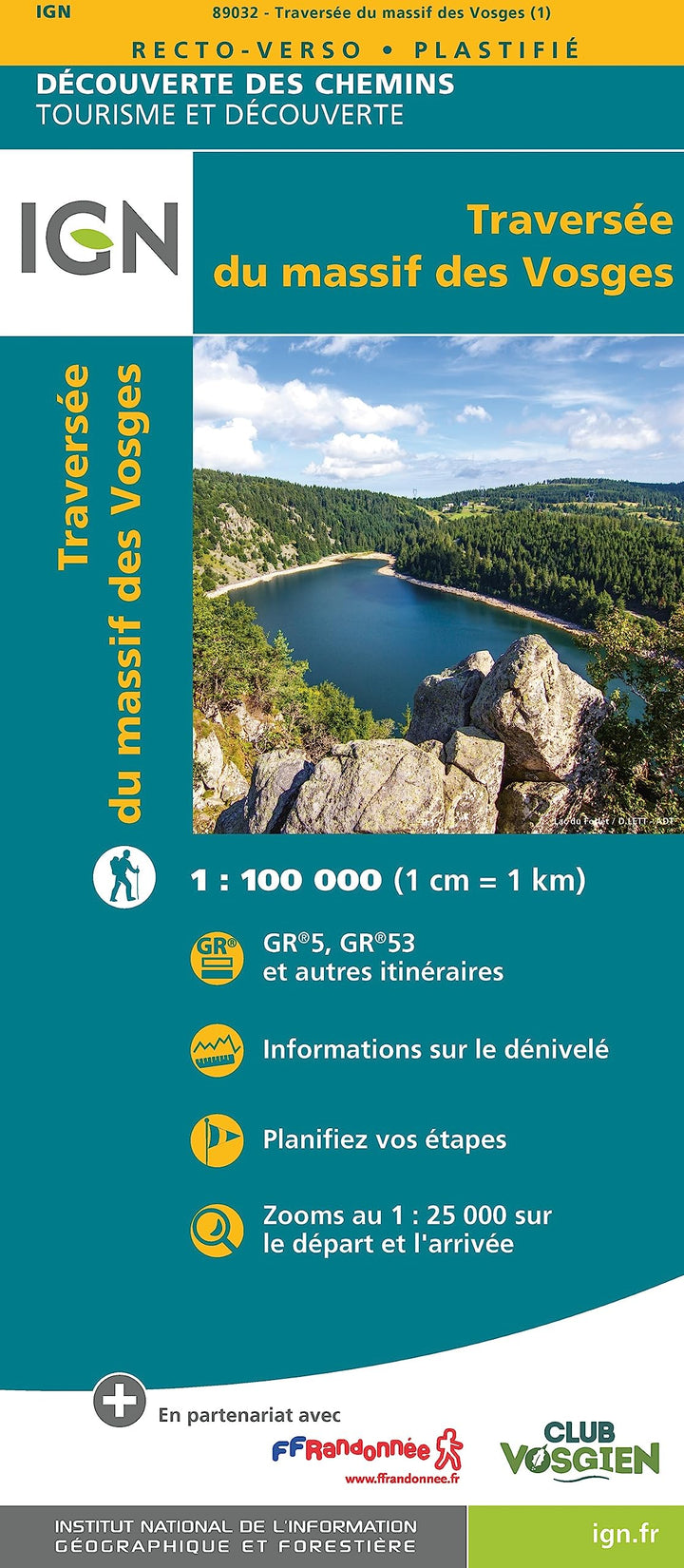 La Traversee des Vosges: 1:100000 (TOP ITINERANCE, Band 89032), Karte