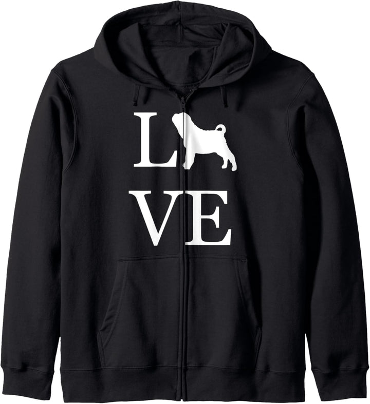 Hundebesitzer "I Love Chinese Shar Pei", Weiss Kapuzenjacke