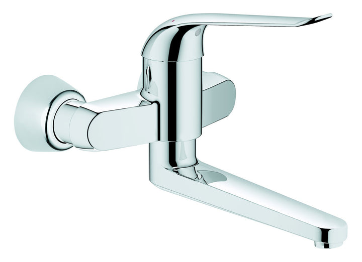 GROHE Euroeco Waschtisch-Einhebelmischer für Wandmontage, 170 mm, verchromt 32773000,Silber