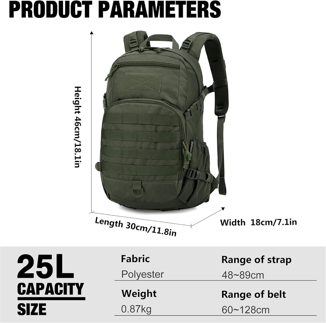 Mardingtop 15L/25L Rucksack Herren Militär Rucksäcke Wanderrucksack für Taktischer Fahrrad Wandern S