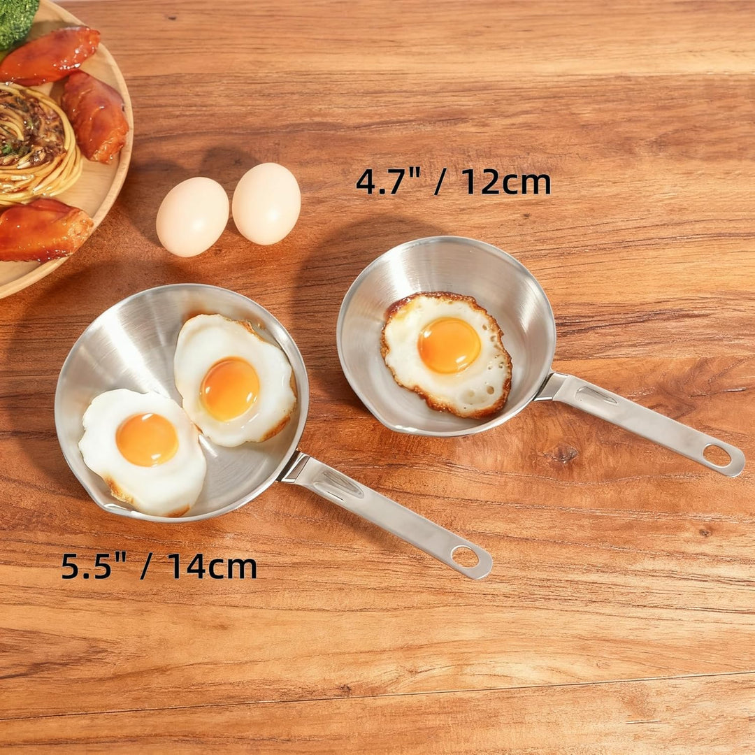 IMEEA Mini Edelstahl Topf mit Ausguss 13cm Butterpfännchen Kasserolle Milchpfännchen Omelettpfanne f