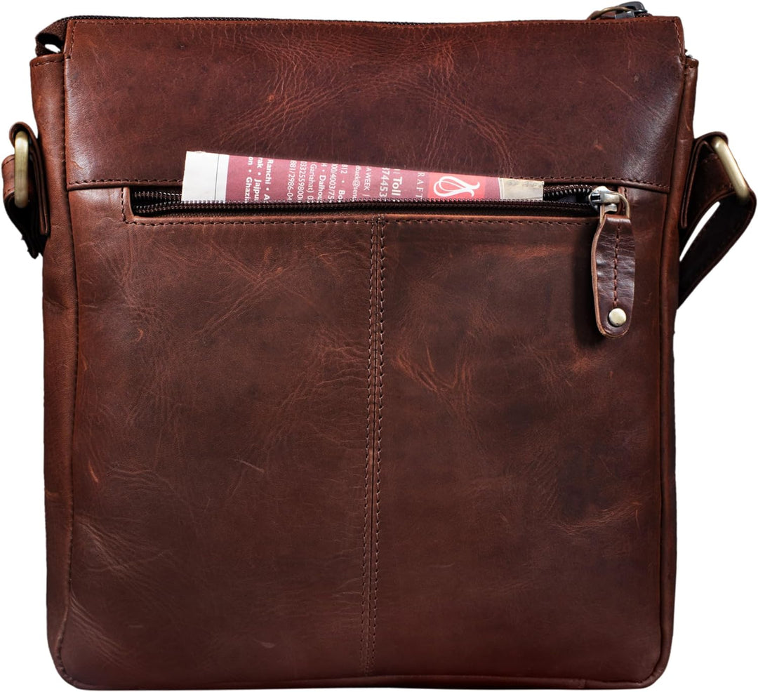 STILORD 'Brady' Messenger Bag Leder Braun klein Umhängetasche Schultertasche für iPad 10,1 Zoll Tabl