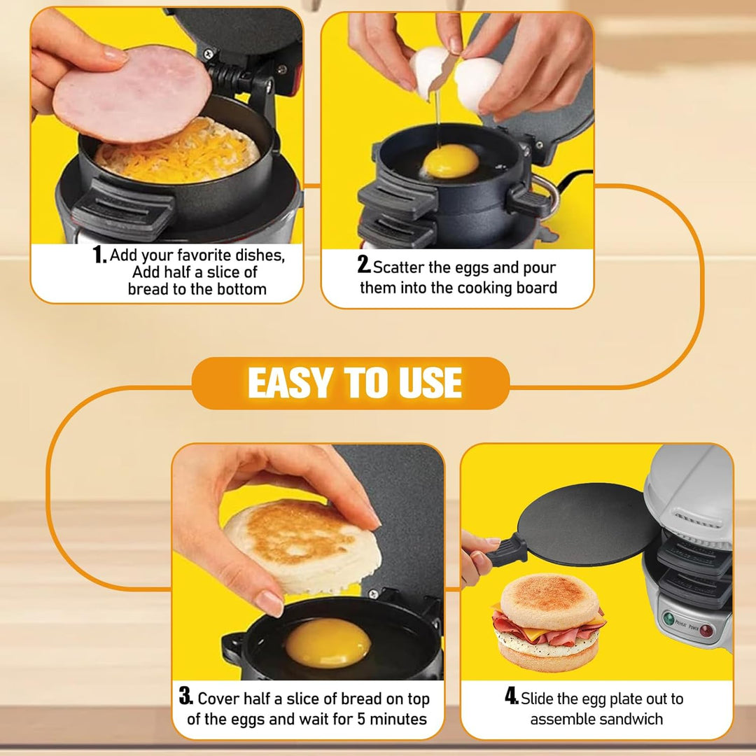Sandwich Toaster Burger Maker, Effiziente Antihaft Heizplatten, Mit Digitalem Countdown-Timer, Spülm