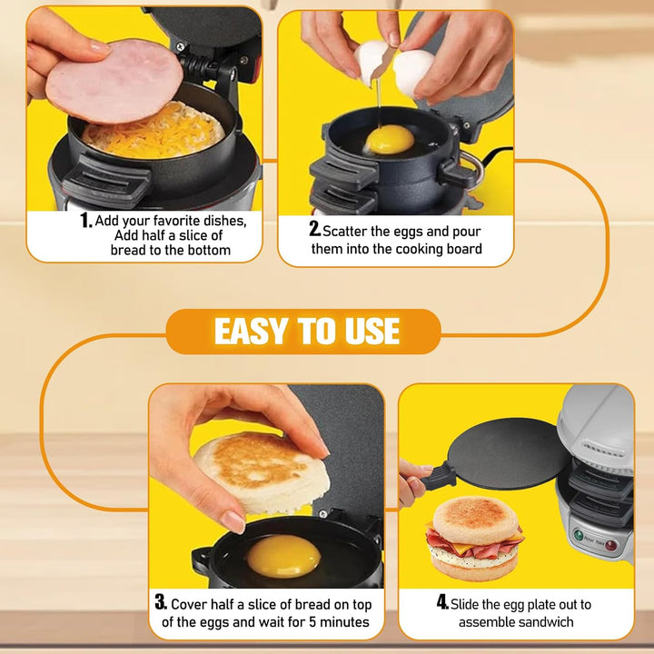 Sandwich Toaster Burger Maker, Effiziente Antihaft Heizplatten, Mit Digitalem Countdown-Timer, Spülm