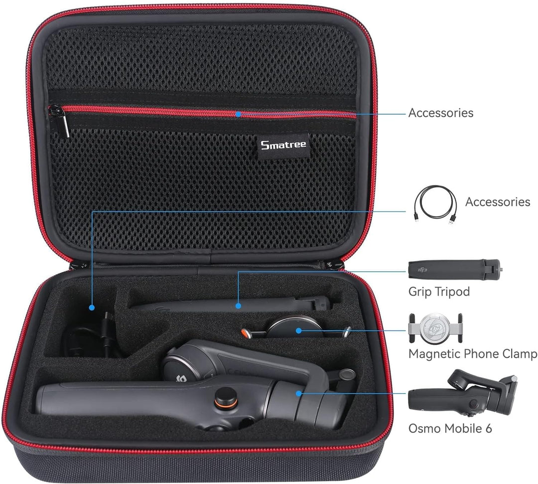 Smatree Hülle hartschale für OM 6, Tragetasche für Osmo Mobile 6, Tasche für DJI Osmo Mobile 6 / Sta