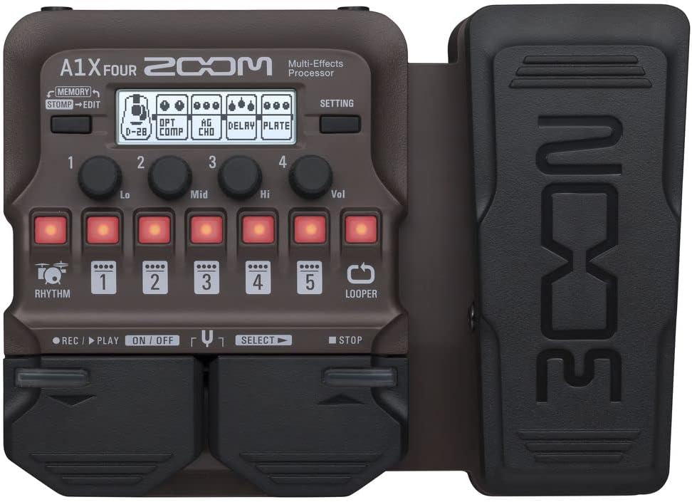 Zoom A1X FOUR Acoustic Guitar Multi-Effects Pedal Single, Single