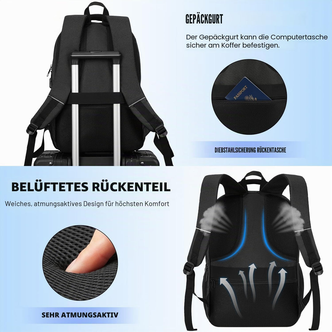 kadilong Laptop Rucksack Herren für Uni Arbeit Studium Arbeit,Schulrucksack Jungen Teenager 17.3 Zol