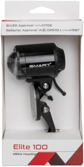 Messingschlager Smart Unisex – Erwachsene Elite 100 E-Bike Scheinwerfer Schwarz Einheitsgrösse