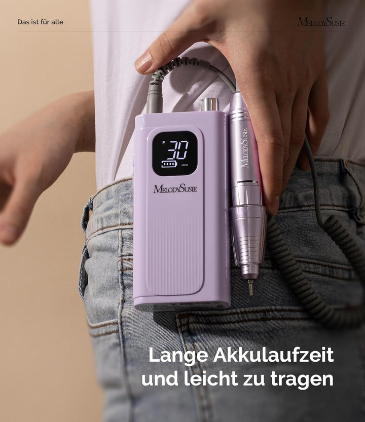 MelodySusie SC300F Professioneller Aufsteckbarer Nagelfräser, Wiederaufladbare Elektrische Nagelfeil