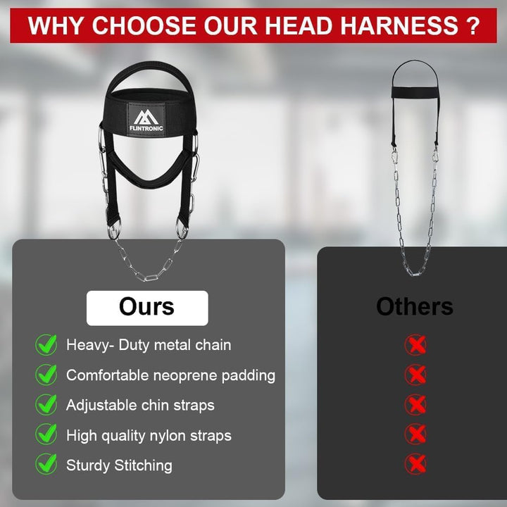 Flintronic Nackentrainer, Gewichtheben Kette Geschirr, Neck Harness für Kraftsport Nackenstrecker fü