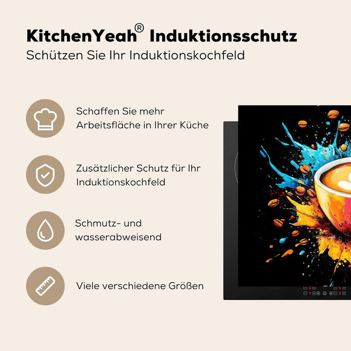Herdabdeckplatte 70x52 cm Einteilig Herdabdeckung Abdeckplatte für Ceranfeld Abdeckung Induktionskoc