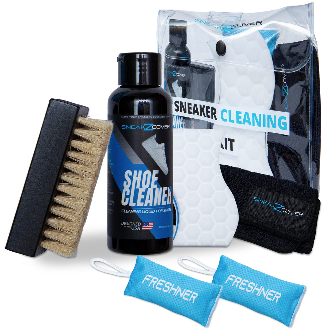 Sneaker Cleaner Set – Basic Schuhputzset inkl. hochwertiger Schuhreiniger, Schuhbürste, Mikrofasertu