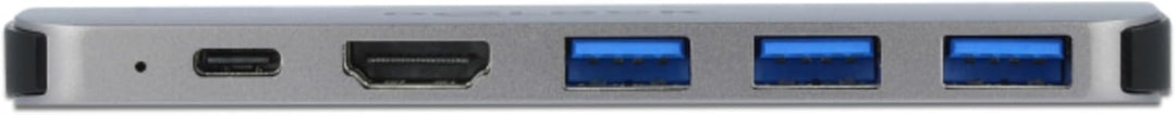 Delock USB C HUB für MacBook, 6-In-1, USB-C Adapter, Thunderbolt 3 Mini Dock, 2 x HDMI 4K, 3X USB 3.
