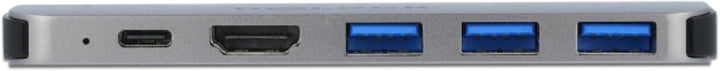 Delock USB C HUB für MacBook, 6-In-1, USB-C Adapter, Thunderbolt 3 Mini Dock, 2 x HDMI 4K, 3X USB 3.