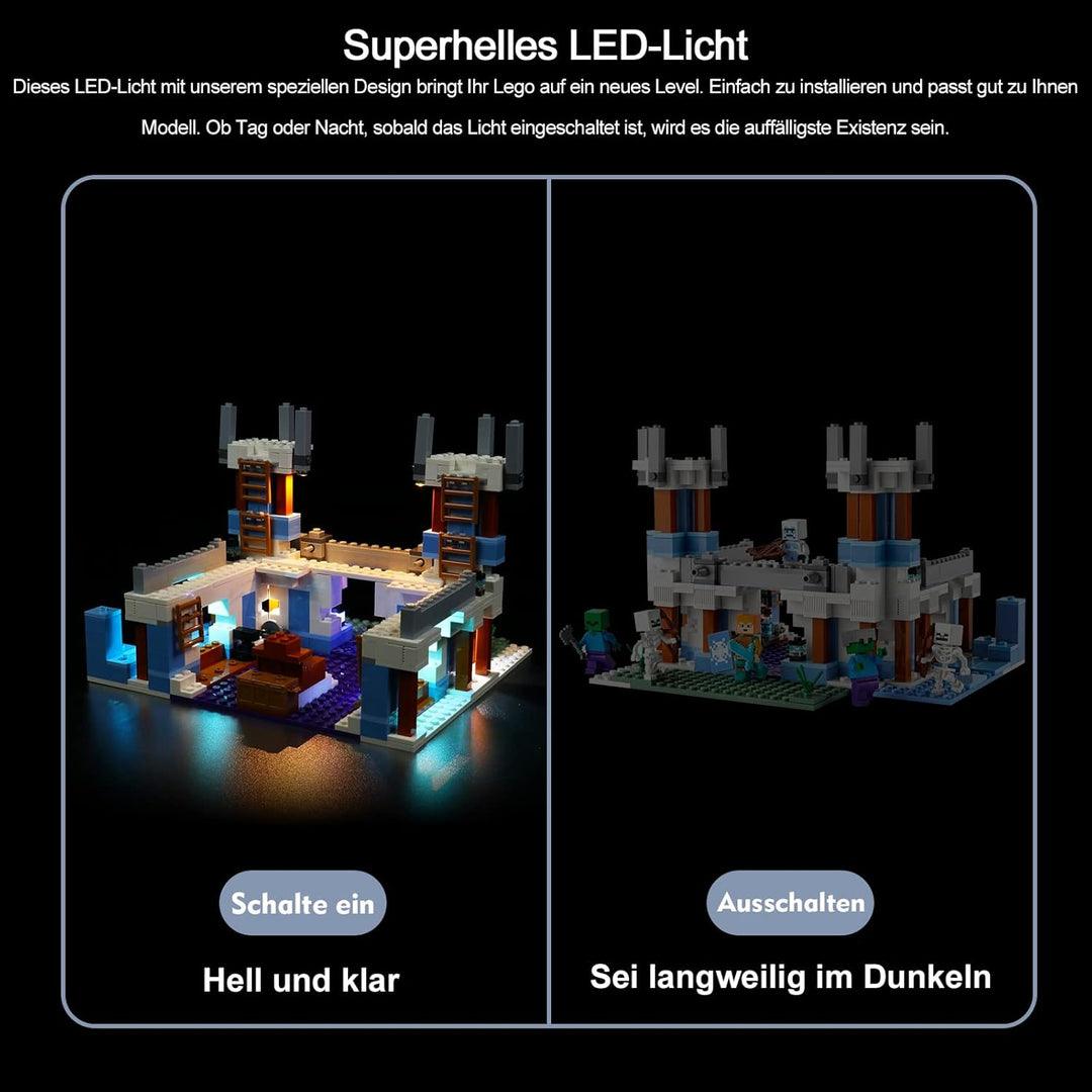 BrickBling Led Licht Set für Lego Eispalast Set, Dekorationsbeleuchtungsset für Lego 21186 Lego Mine