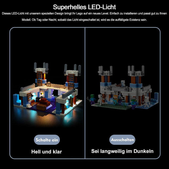 BrickBling Led Licht Set für Lego Eispalast Set, Dekorationsbeleuchtungsset für Lego 21186 Lego Mine