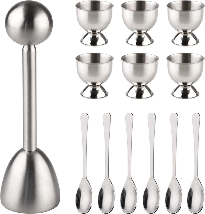 Eierknacker Topper Set mit 13 Eierbechern für weich gekochte Eier Werkzeugset beinhaltet 1 Eieraufsa