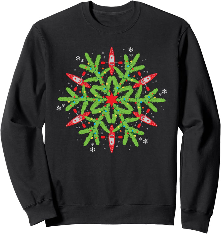 Kajakfahren Weihnachten Schneeflocke Kajakfahrer Sweatshirt