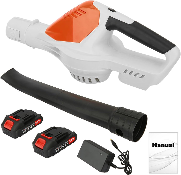 handgeführter kabelloser elektrischer Laubbläser mit 2 Batterien und 1 Ladegerät, 24V batteriebetrie