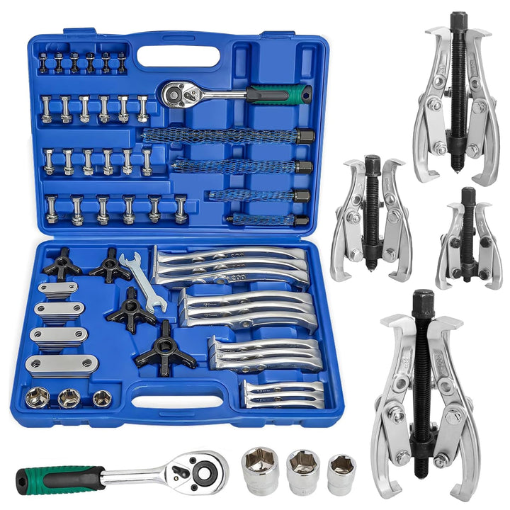 FreeTec Universal Lagerabzieher Set, 3" 4" 6" 8" Lagerabzieher und Innenlager Abziehersatz mit Umkeh