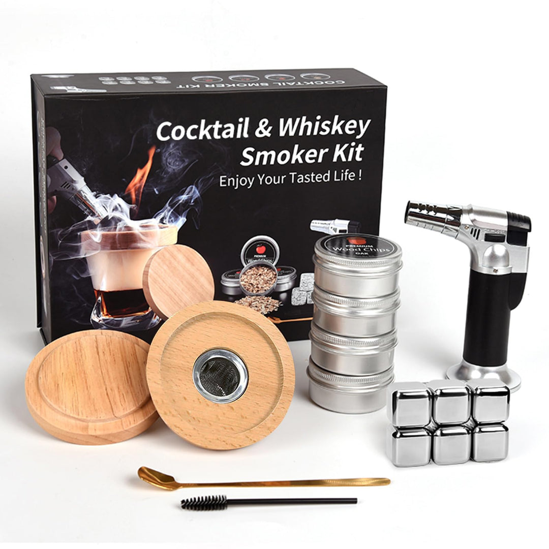 RoseFlower Cocktail Smoker Set, Nostalgie Smoker Set für Whiskey, Getränke, Bourbon, Steak, Fisch un